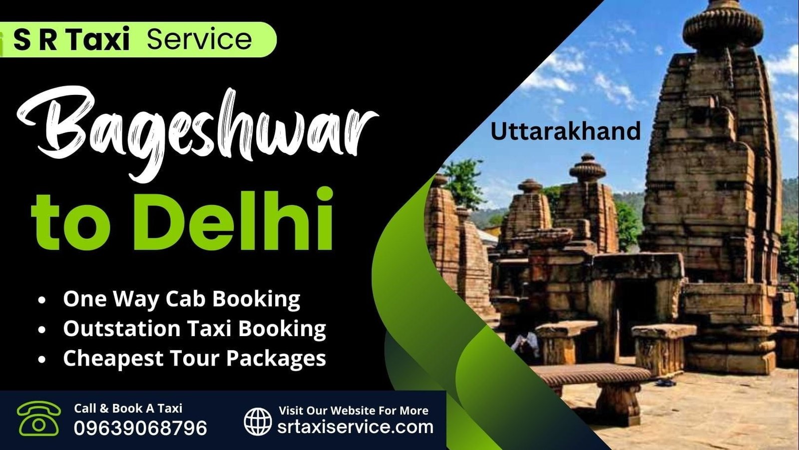 Bageshwar To Delhi Taxi One Way Cab Booking Cheapest Price