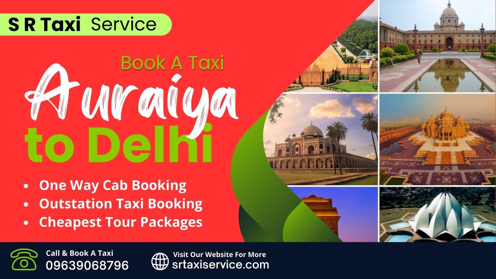 Auraiya to Delhi Taxi One Way Cab Booking Cheapest price