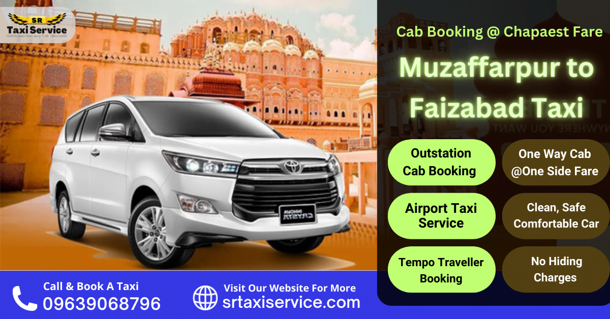 Muzaffarpur to Faizabad Taxi One Way Cab Booking Cheapest price