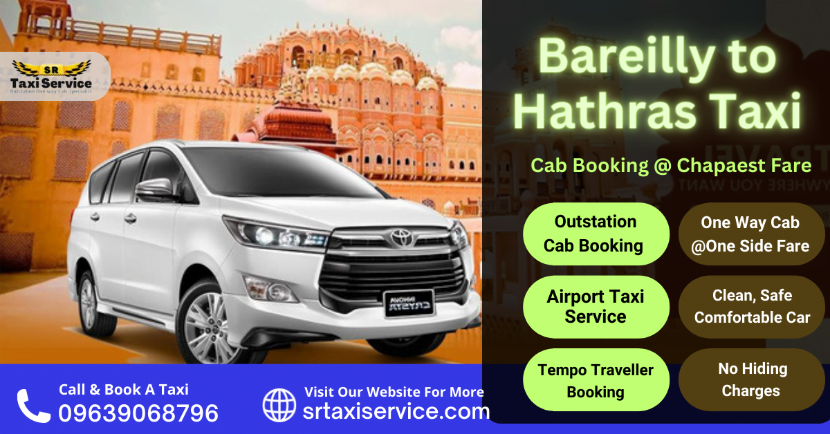 Bareilly to Hathras Taxi One Way Cab Booking Cheapest price